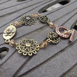 Antique Brass Colored Link Bracelet